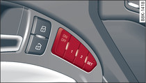 Driver's door (Coupé): Recall buttons for memory function